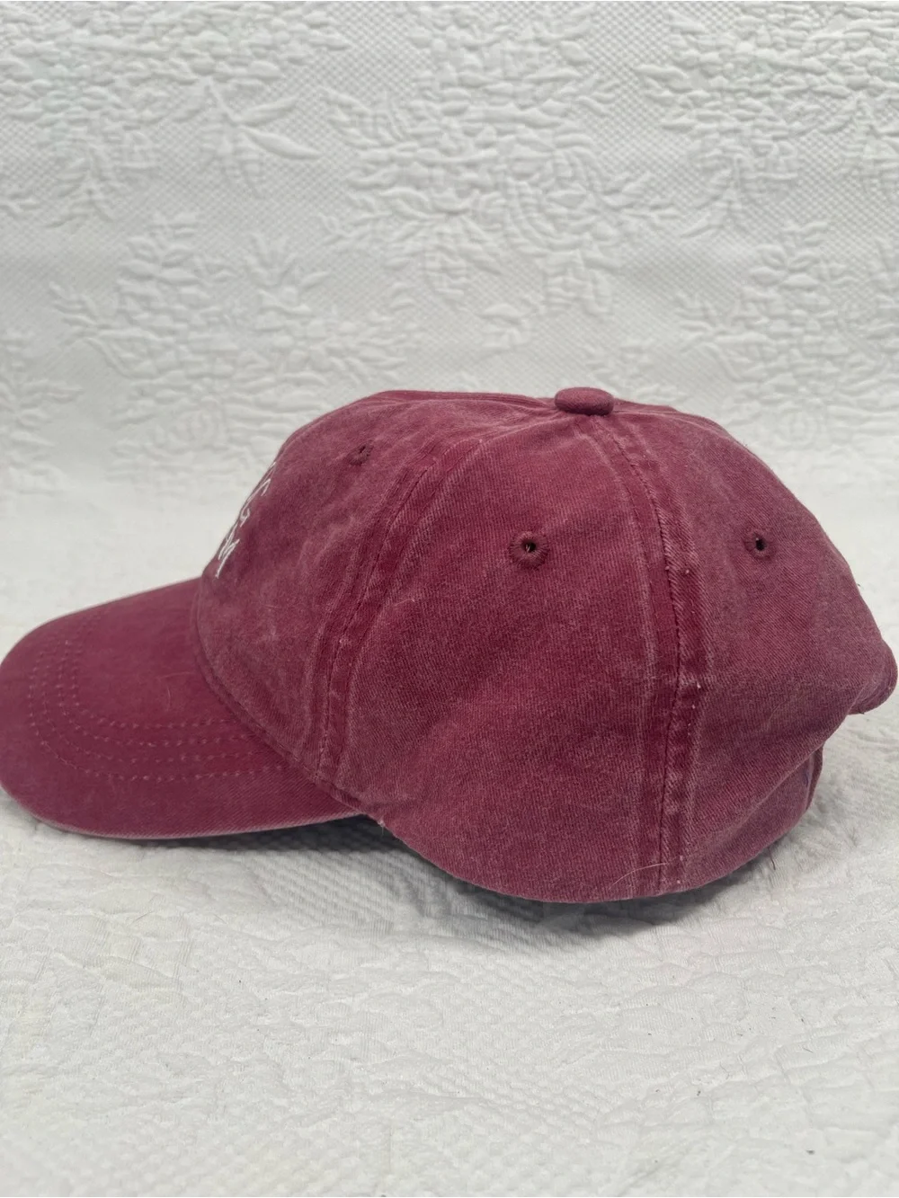 Dog Mom Embroidered Baseball Cap - Wine